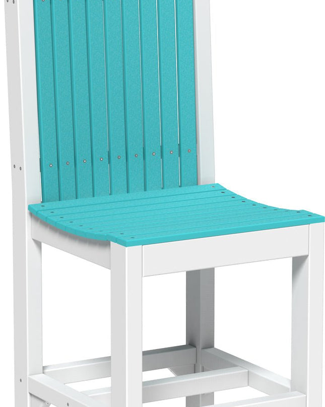 LuxCraft Classic Side Chair (Counter Height) Aruba Blue & White