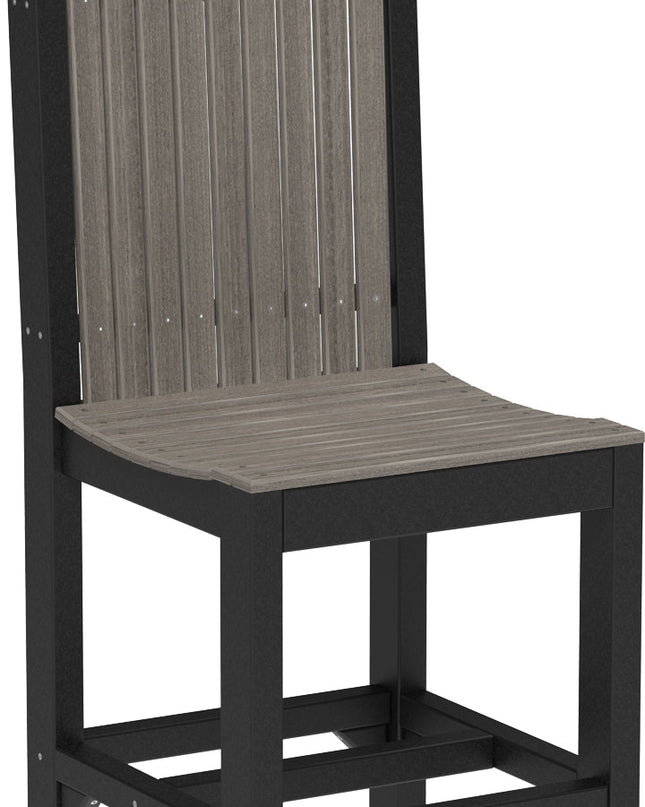 LuxCraft Classic Side Chair (Counter Height) Coastal Gray & Black