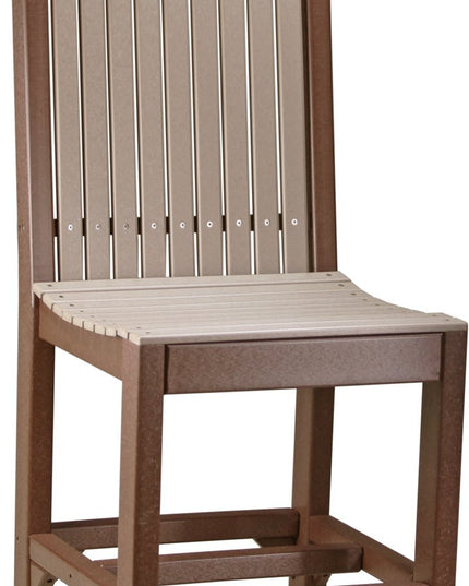 LuxCraft Classic Side Chair (Counter Height) Weatherwood & Chestnut Brown
