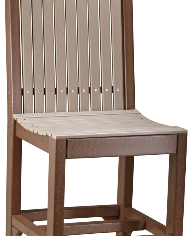 LuxCraft Classic Side Chair (Counter Height) Weatherwood & Chestnut Brown