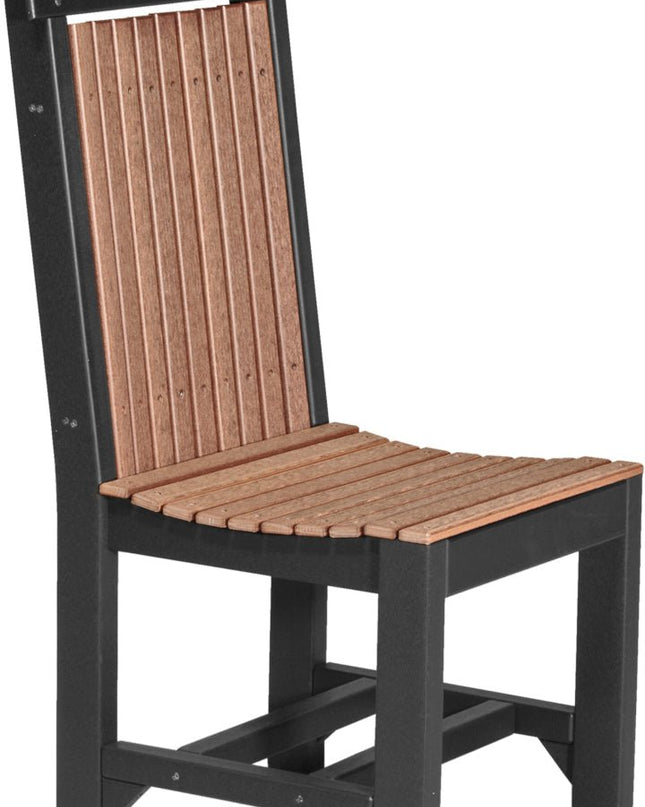 LuxCraft Classic Side Chair (Dining Height) Antique Mahogany & Black