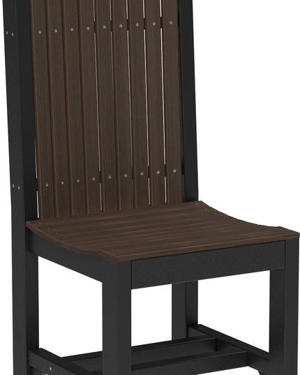 LuxCraft Classic Side Chair (Dining Height) Brazilian Walnut & Black