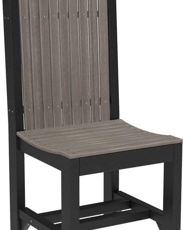 LuxCraft Classic Side Chair (Dining Height) Coastal Gray & Black