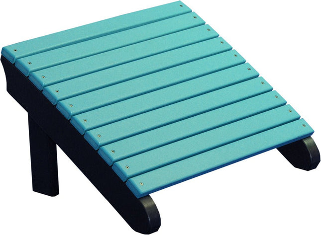 LuxCraft Deluxe Adirondack  Footrest  (Aruba Blue & Black)