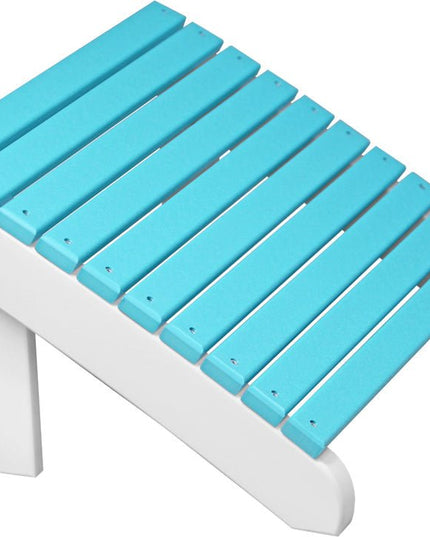 LuxCraft Deluxe Adirondack  Footrest (Aruba Blue & White)