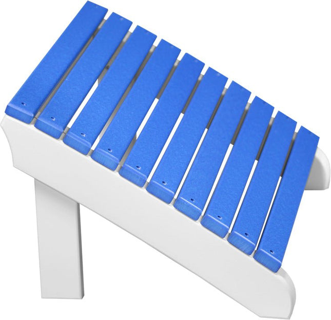LuxCraft Deluxe Adirondack  Footrest (Blue & White)
