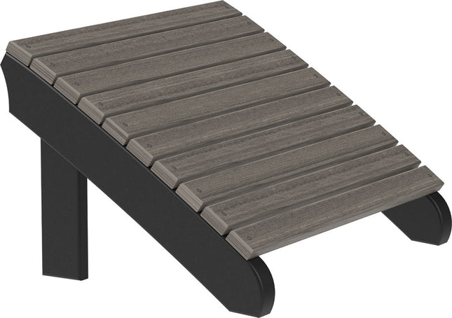 LuxCraft Deluxe Adirondack  Footrest (Coastal Gray & Black)