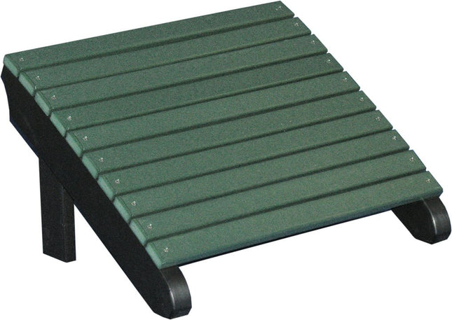 LuxCraft Deluxe Adirondack  Footrest Green & Black)