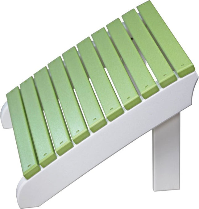 LuxCraft Deluxe Adirondack  Footrest (Lime Green & White)