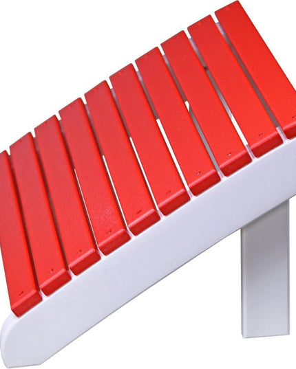 LuxCraft Deluxe Adirondack  Footrest (Red & White)