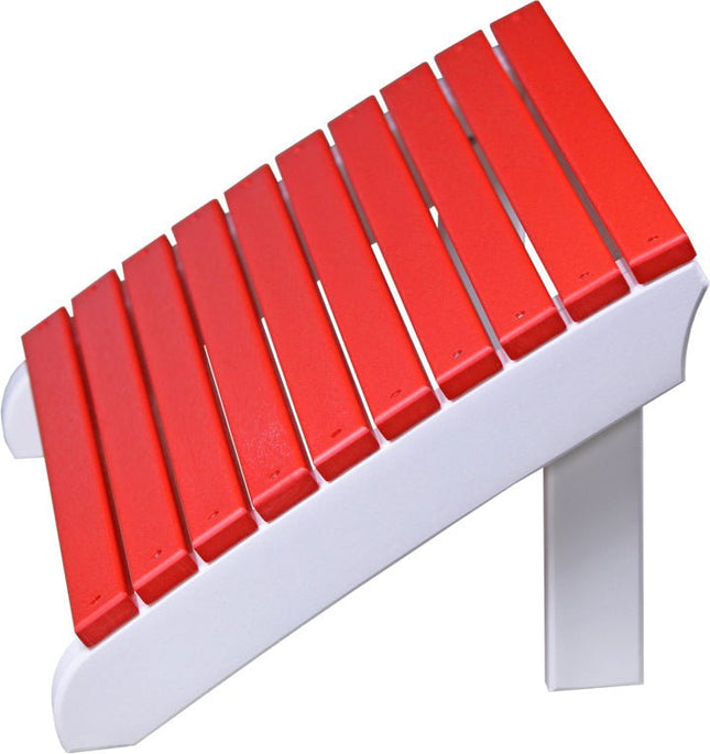 LuxCraft Deluxe Adirondack  Footrest (Red & White)