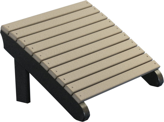 LuxCraft Deluxe Adirondack  Footrest (Weatherwood & Black)