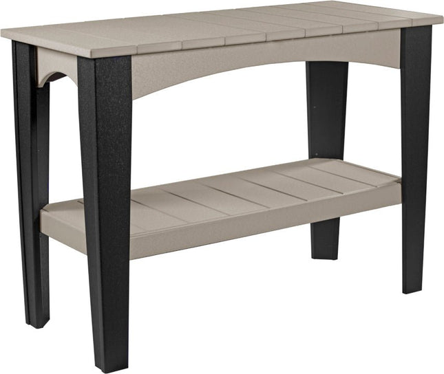 LuxCraft Island Buffet Table (Weatherwood & Black)