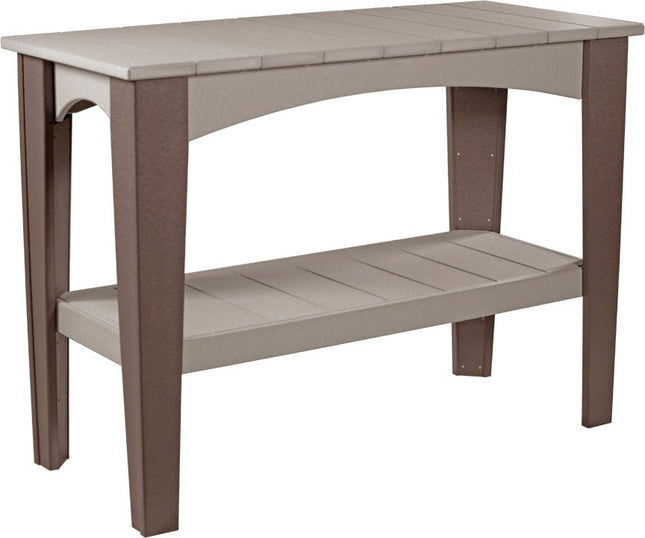 LuxCraft Island Buffet Table (Weatherwood & Chestnut Brown)