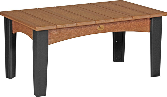 LuxCraft Island Coffee Table (Antique Mahogany & Black)