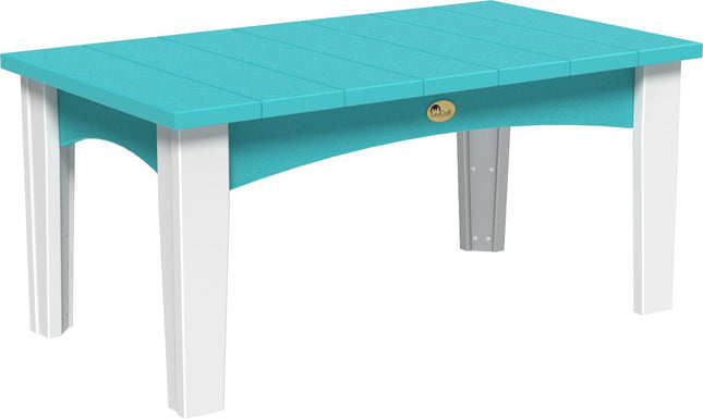 LuxCraft Island Coffee Table (Aruba Blue & White)
