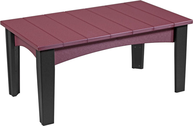 LuxCraft Island Coffee Table (Cherrywood & Black)