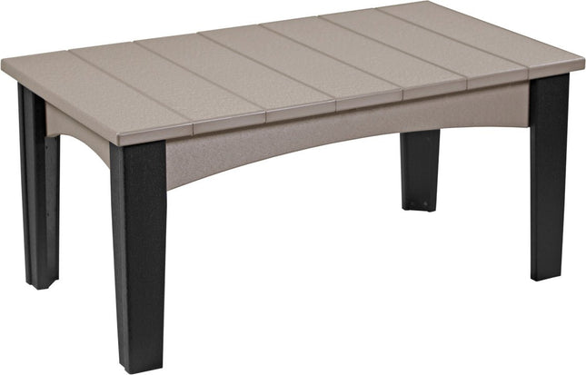 LuxCraft Island Coffee Table (Weatherwood & Black)