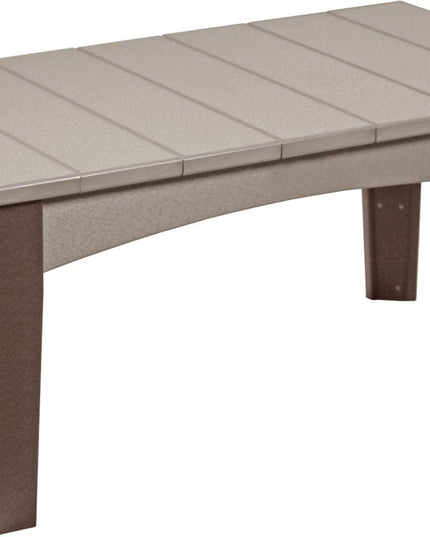 LuxCraft Island Coffee Table (Weatherwood & Chestnut Brown)