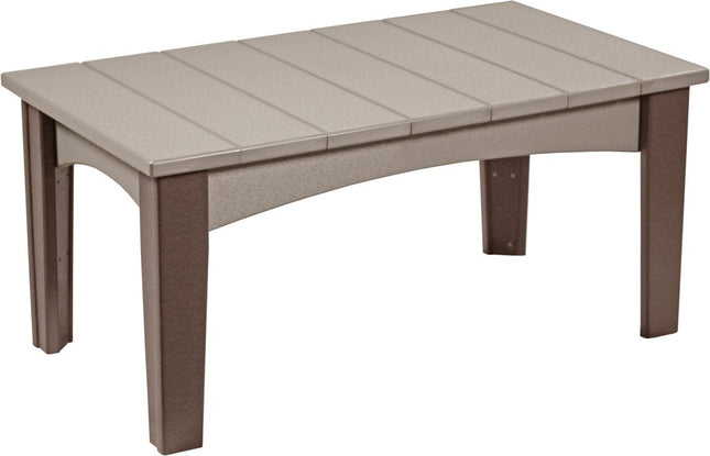 LuxCraft Island Coffee Table (Weatherwood & Chestnut Brown)