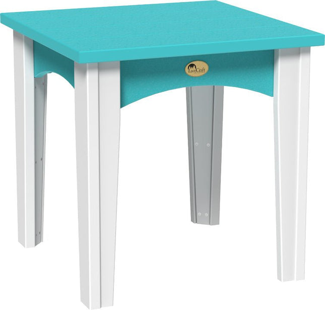 LuxCraft Island End Table (Aruba Blue & White)