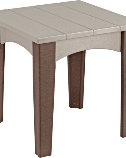 LuxCraft Island End Table (Weatherwood & Chestnut Brown)