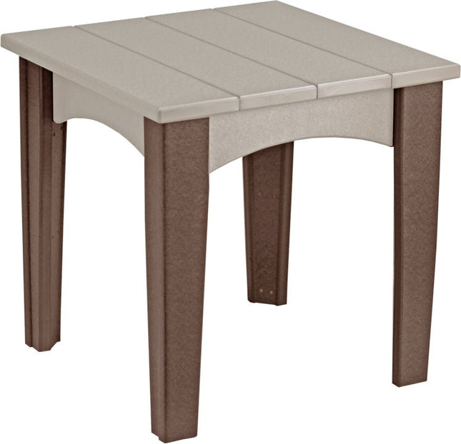 LuxCraft Island End Table (Weatherwood & Chestnut Brown)