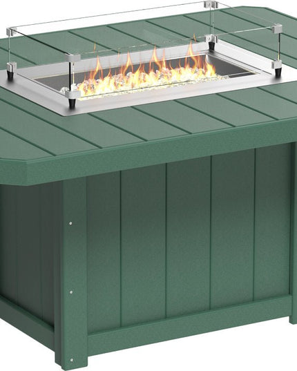 Lumin Fire Table 62" Base (Dining Height) Green