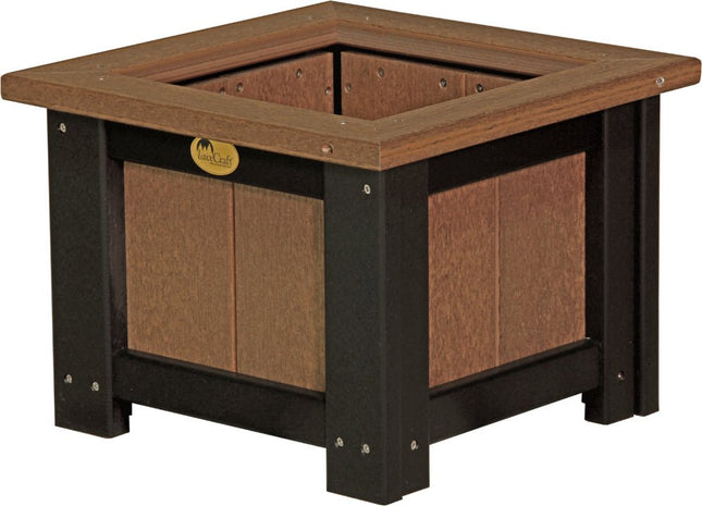 LuxCraft Poly 15" Square Planter (Antique Mahogany & Black)
