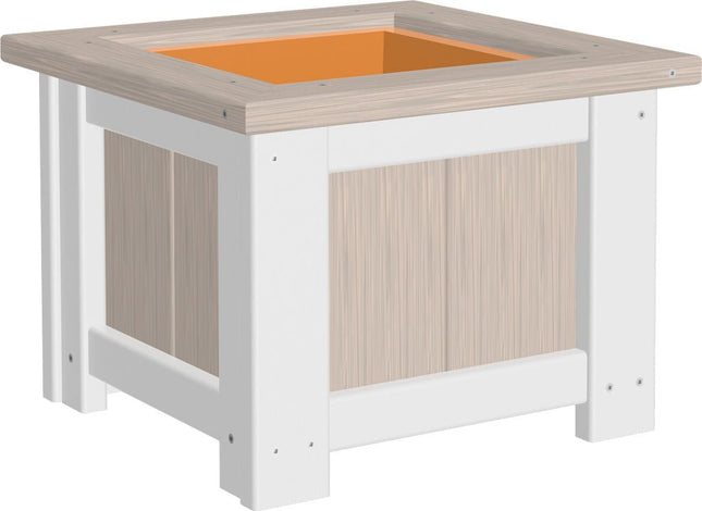 LuxCraft Poly 15" Square Planter (Birch & White)