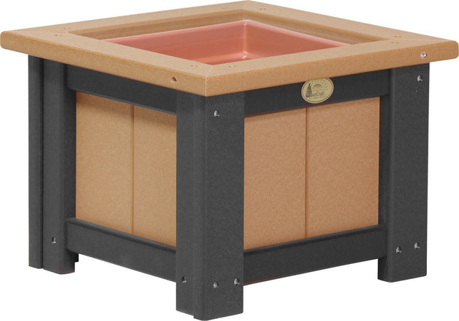 LuxCraft Poly 15" Square Planter (Cedar & Black)