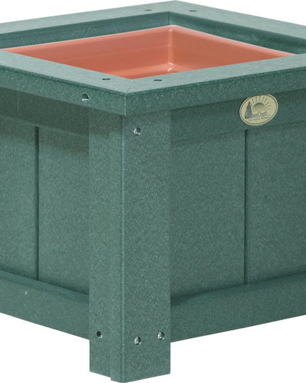 LuxCraft Poly 15" Square Planter (Green)