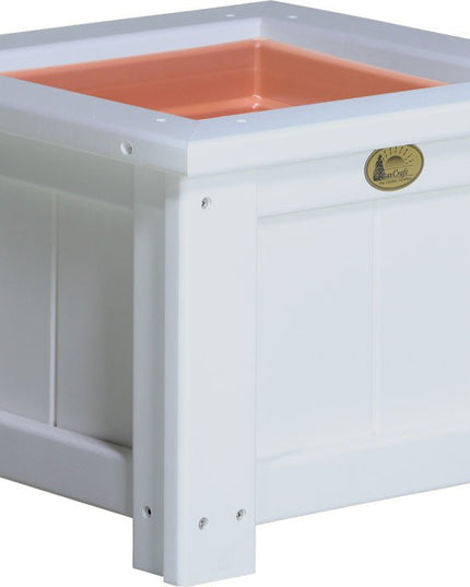 LuxCraft Poly 15" Square Planter (White)
