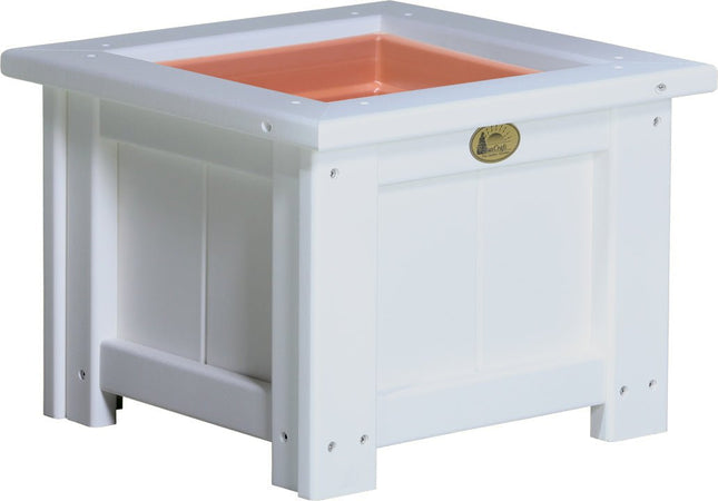 LuxCraft Poly 15" Square Planter (White)