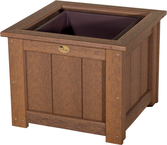 LuxCraft Poly 24" Square Planter (Antique Mahogany)