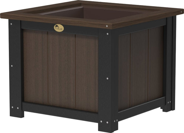 LuxCraft Poly 24" Square Planter (Brazilian Walnut & Black)