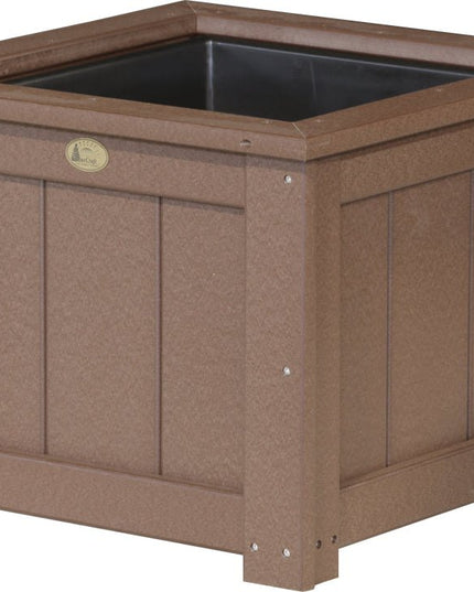 LuxCraft Poly 24" Square Planter (Chestnut Brown)