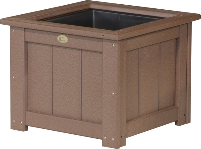 LuxCraft Poly 24" Square Planter (Chestnut Brown)