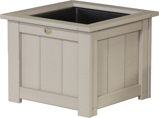 LuxCraft Poly 24" Square Planter (Weatherwood)
