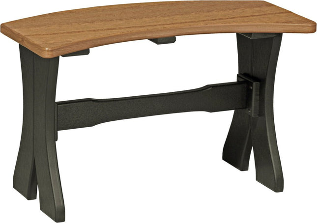 LuxCraft Poly 28" Table  Bench (Antique Mahogany & Black)