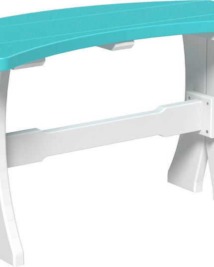 LuxCraft Poly 28" Table  Bench (Aruba Blue & White)