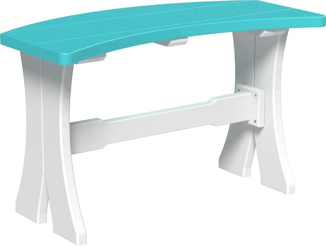 LuxCraft Poly 28" Table  Bench (Aruba Blue & White)