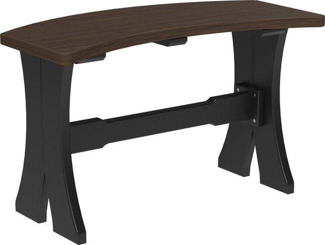 LuxCraft Poly 28" Table  Bench (Brazilian Walnut & Black)
