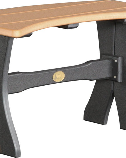 LuxCraft Poly 28" Table  Bench (Cedar & Black)