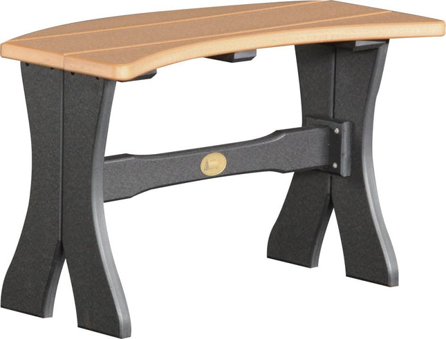 LuxCraft Poly 28" Table  Bench (Cedar & Black)