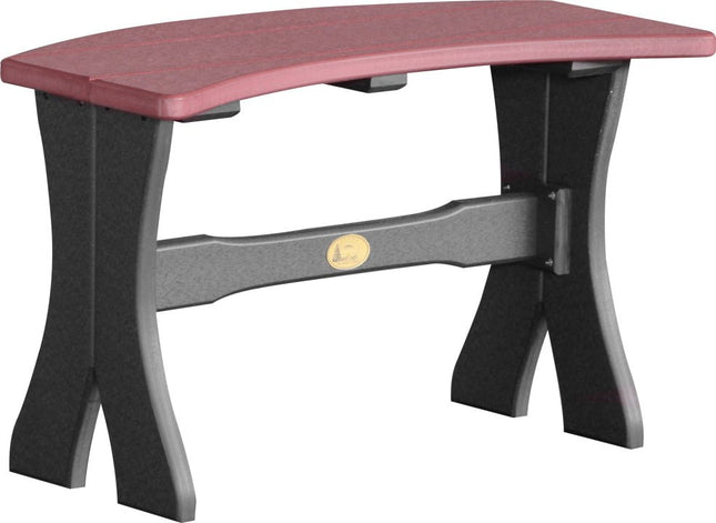 LuxCraft Poly 28" Table  Bench (Cherrywood & Black)