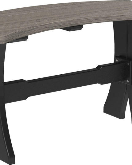 LuxCraft Poly 28" Table  Bench (Coastal Gray & Black)