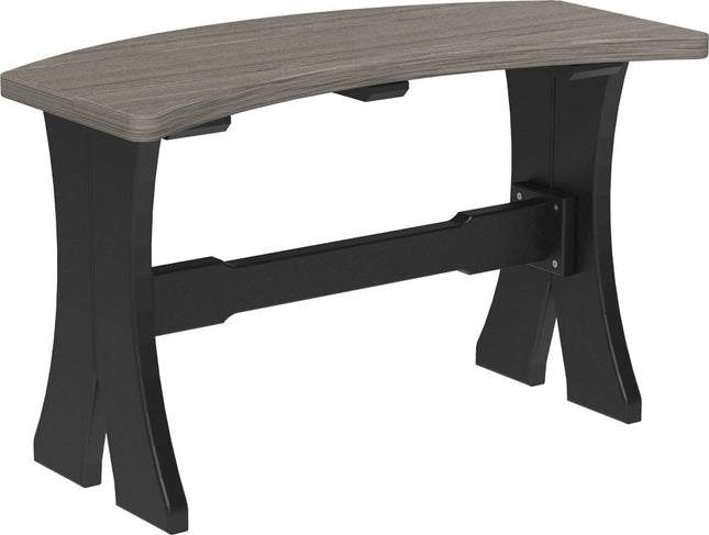 LuxCraft Poly 28" Table  Bench (Coastal Gray & Black)