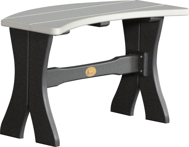 LuxCraft Poly 28" Table  Bench (Dove Gray & Black)