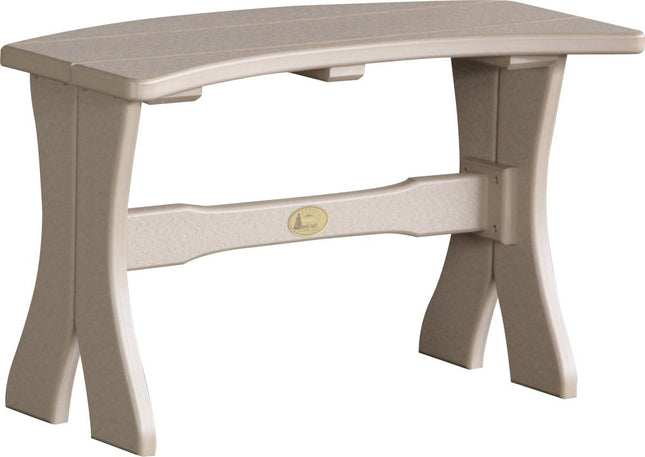 LuxCraft Poly 28" Table  Bench (Weatherwood)